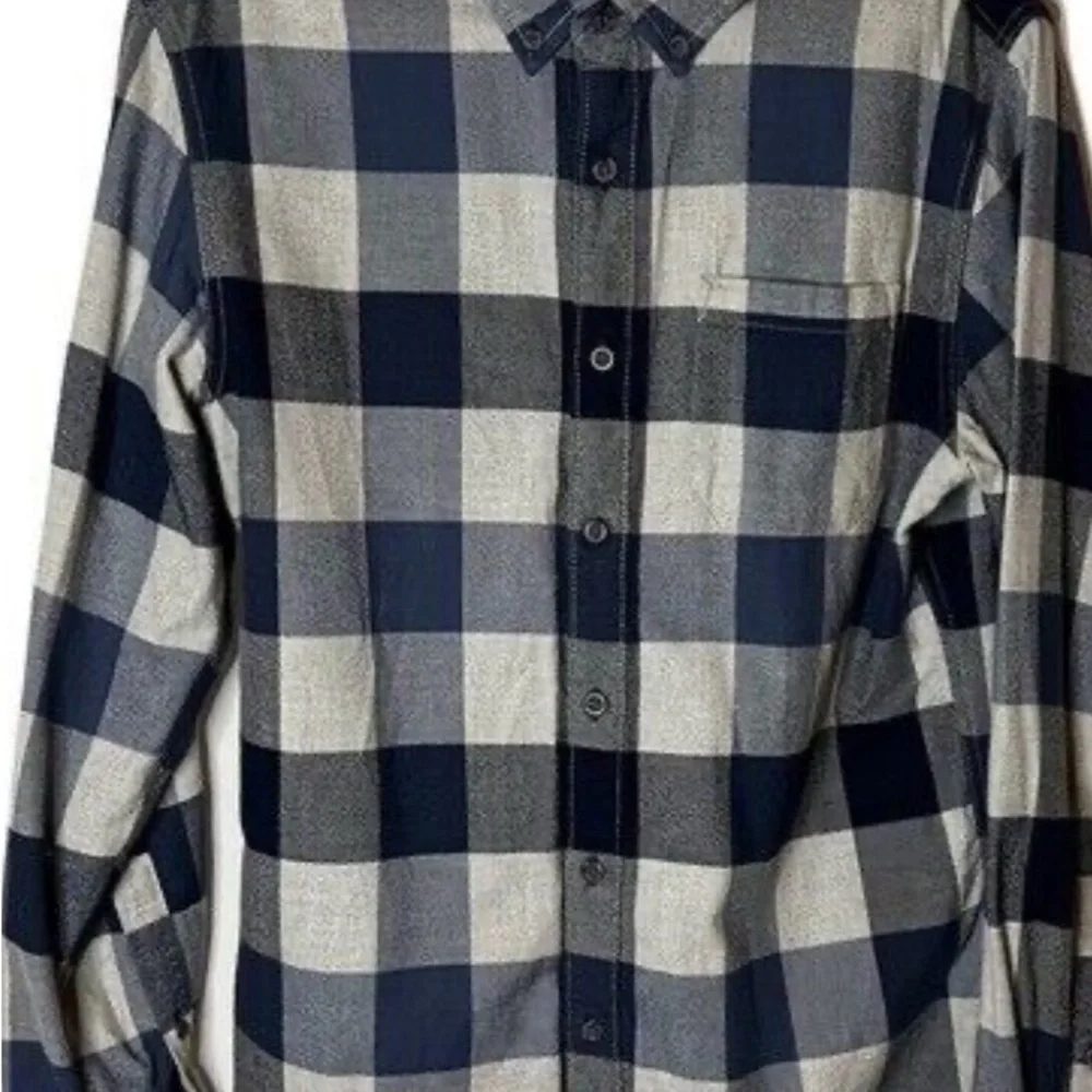 Men's Blue and Gray flannel Shirt Eddie Bauer size TL